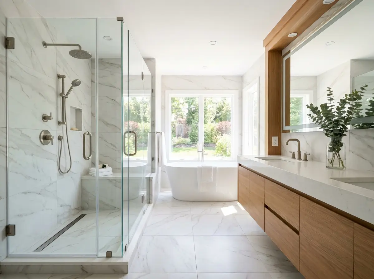 Modern renovated bathroom after renovation