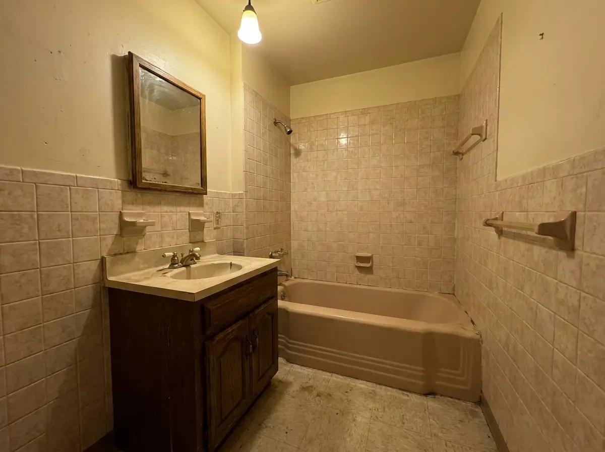 Dated bathroom before renovation