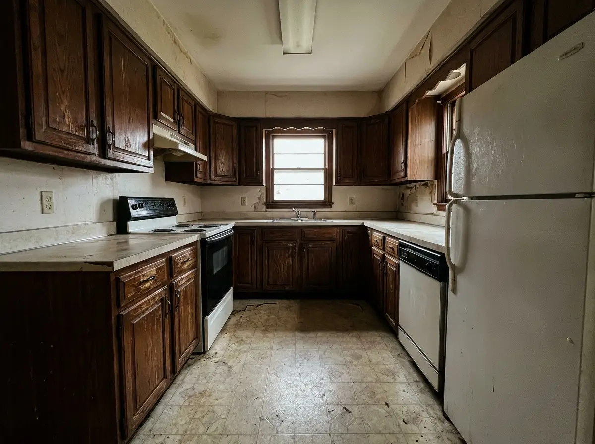 Outdated Indiana kitchen before renovation